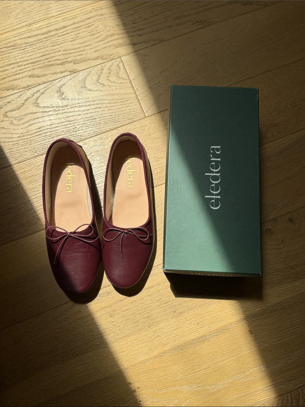 eledera Rotonda Ballet Flats in Marasala Burgundy Red
